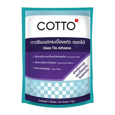 กาวซีเมนต์ 3 กก. COTTO รุ่น กระเบื้องแก้ว ถุงสีม่วง