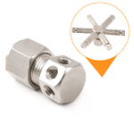 CHS-LK-012 ข้อต่อขันน็อต แรงดันสูง ต่อตรง 6 รู เกลียวใน 3/16"