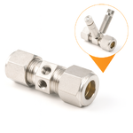 CHS-LK-007 ข้อต่อขันน็อต แรงดันสูง ต่อตรง 2 รู 60 องศา