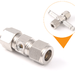 CHS-LK-005 ข้อต่อขันน็อต แรงดันสูง ต่อตรง 2 รู เกลียวใน 180 องศา