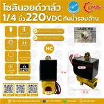 2W-025-08 โซลินอยด์วาล์วทองเหลือง NC 1/4" 220VAC คอยด์เหลี่ยม กันน้ำ LAIZE