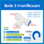 03-CDNT-PB020203 DNT PB020203 ข้อต่อ 3 ทาง เกลียวนอก 3/8" (3 หุน) x เสียบสาย 1/4" (2 หุน) x เสียบสาย 1/4" (2 หุน) Male Branch Tee