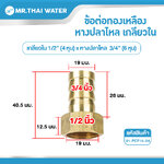 01-PCF19-04 ข้อต่อทองเหลืองเกลียวใน-เสียบสายหางปลาไหล 1/2 นิ้ว x 3/4 นิ้ว
