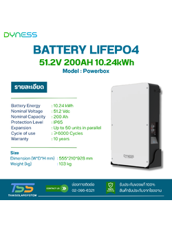BATTERY DYNESS 200Ah 51.2V (ประกัน 10ปี)