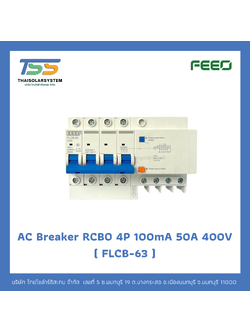 เบรกเกอร์ RCBO 4P 50A 100mA 400V (FLCB-63) FEEO