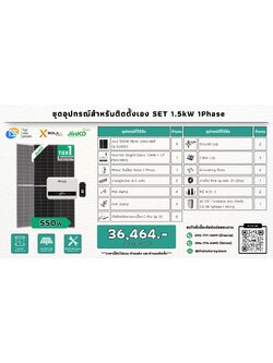 ชุด Ongrid Solax 1.5K เฉพาะของ (สำหรับไปติดตั้งเอง)