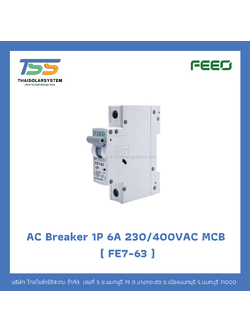 เบรกเกอร์ FEEO AC 6A 230/400VAC 1P (FE7-63)