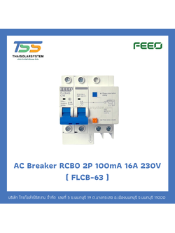 เบรกเกอร์ RCBO 2P 16A 100mA 230V (FLCB-63) FEEO