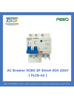 เบรกเกอร์ RCBO 2P 50A 30mA 230V (FLCB-63) FEEO
