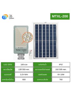 โคมไฟถนนโซล่าเซลล์ MTXL-200