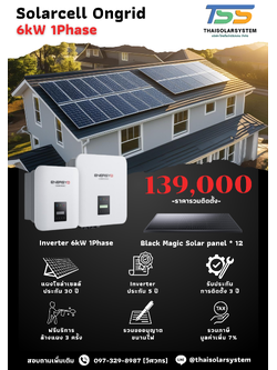 ชุด Ongrid ENERGY LIB 6K 1 phase พร้อมติดตั้ง(รับประกันอินเวอร์เตอร์ 5 ปี)