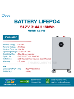 BATTERY DEYE 314Ah 51.2V SE-F16 (ประกัน 10ปี)
