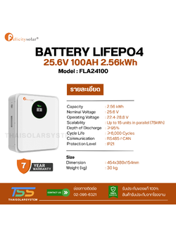 BATTERY LIFEPO4 FELICITY 100Ah 24V (ประกัน 7ปี)