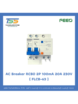 เบรกเกอร์ RCBO 2P 20A 100mA 230V (FLCB-63) FEEO