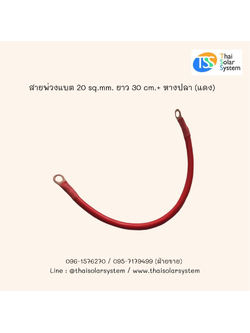 สายพ่วงแบต 20 sq.mm. ยาว 30 cm. + หางปลา (แดง)