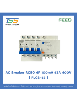 เบรกเกอร์ RCBO 4P 63A 100mA 400V (FLCB-63) FEEO