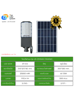ชุดไฟถนนพร้อมแผง 1500w รุ่น JD-CS1500