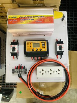 ชุดนอนนา AC Basic 3000VA (850w) *** แถมสายไฟจากบอร์ดมา แบตเตอรี่ ยาว 2 เมตร ***