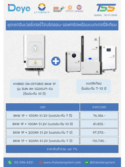 SET Inverter DEYE 8k 1Phase + Battery Lithium