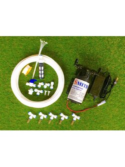 SMITH SET 1 ชุดเครื่องพ่นหมอก 9 บาร์ โรงเพาะเห็ด รดน้ำต้นไม้ ร้านอาหาร 5 หัวพ่นหมอกละเอียด 0.1-0.5 มม. + สายพ่นหมอก 15 เมตร