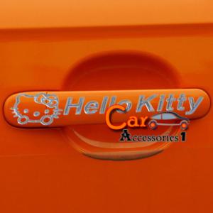 สติคเกอร์คิตตี้แต่งมือจับประตูรถยนต์ (PVC 3D) 1 แพค บรรจุ 2 แถว