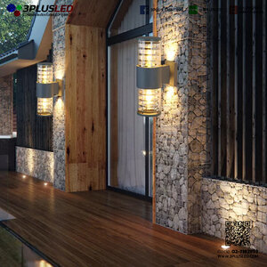 โคมไฟติดผนัง โคมไฟโรงแรม LED Wall Light รุ่น Outdoor-02 ไม่รวหมหลอด