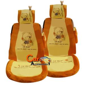หุ้มเบาะรถยนต์พร้อมหัวเบาะหมีน้อยลิตเติ้ลบายเลิฟแบร์เซ็ท 4 ชิ้น ลิขสิทธิ์แท้ ราคาพิเศษ