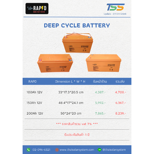 แบตเตอรี่ Deep Cycle RAPD