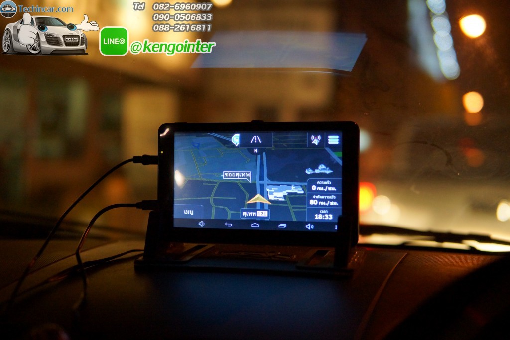 M515 MX18 แอนดรอยติดรถยนต์ GPSนำทาง 7.0" มีกล้องบันทึกด้านหน้า เลนส์ปรับระดับได้ 512 RAM + Bluetooth+wifi+AV-IN (สีดำ)