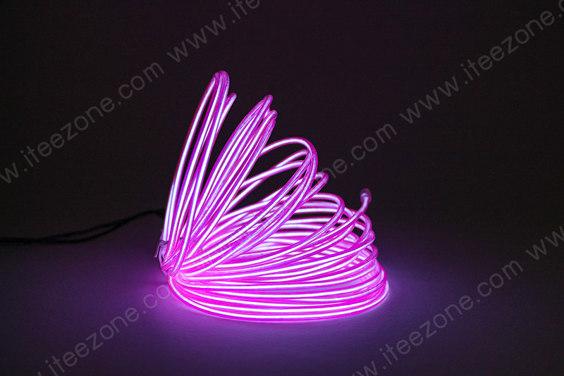 EL Wire 5 เมตร + รางถ่าน AA 2 ก้อน / สีม่วง