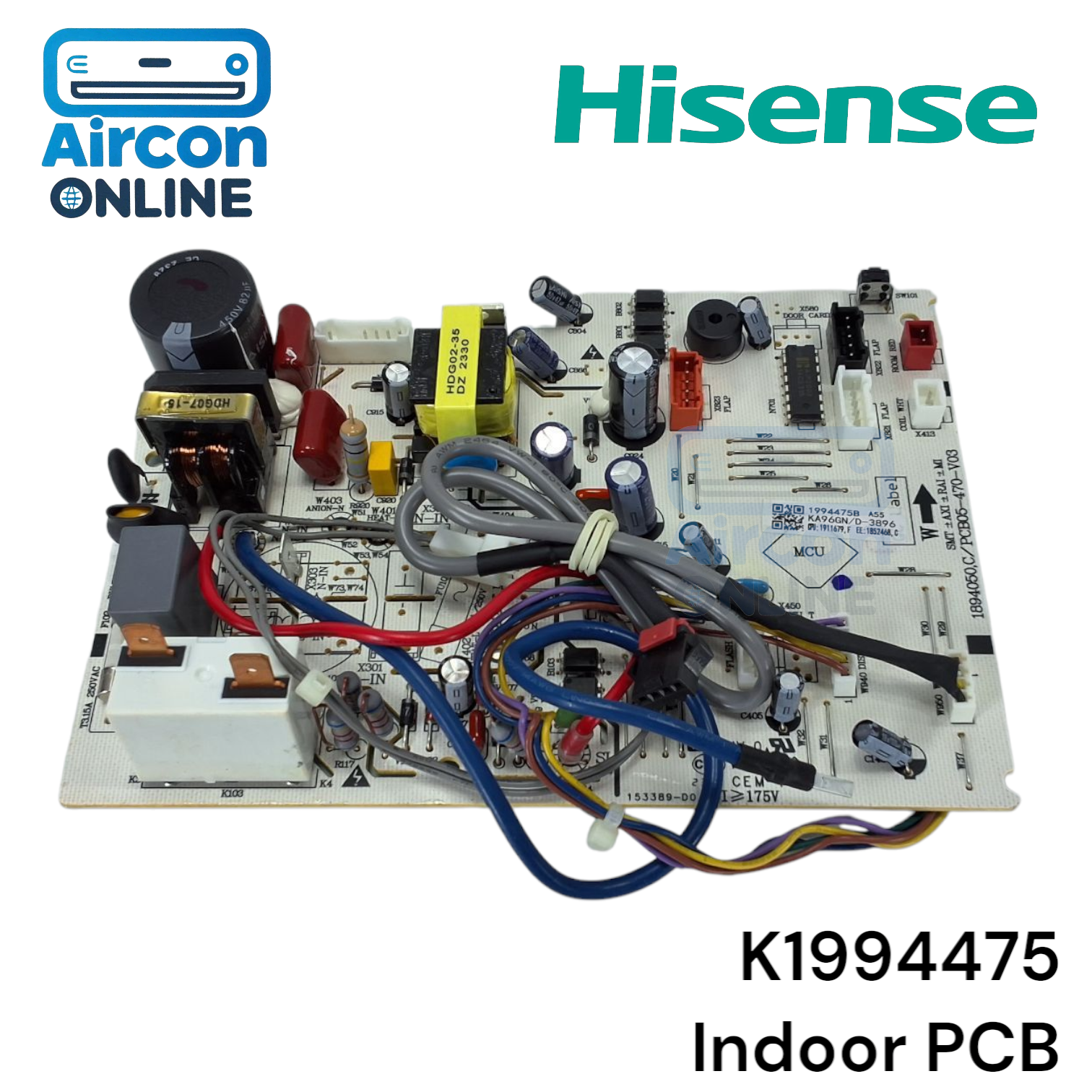 Indoor PCB แอร์ Hisense รุ่น AS-22TR4RXBTUD0 รหัส K1994475 *กรุณาสอบถามก่อนการสั่งซื้อ*