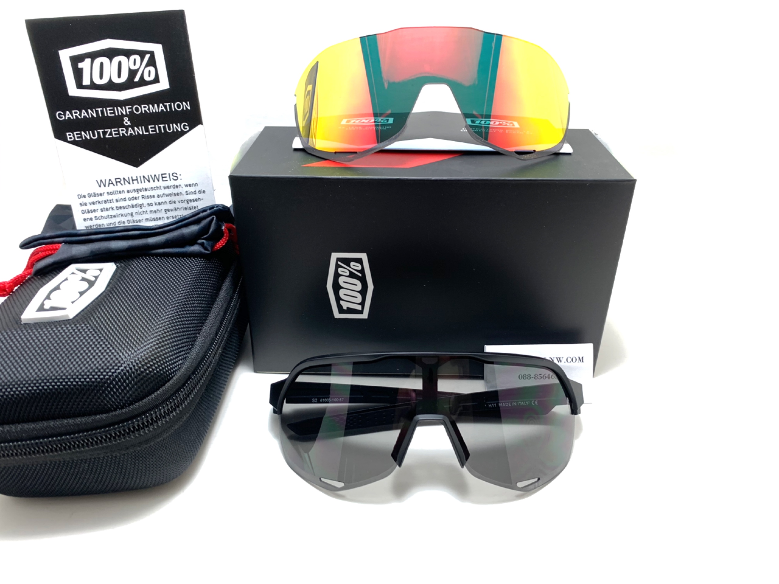 แว่นกันแดด แว่นตาปั่นจักรยาน 100% Speedcraft S2 61003-100-75 Matte black / Nero รุ่นใหม่ล่าสุด 2018