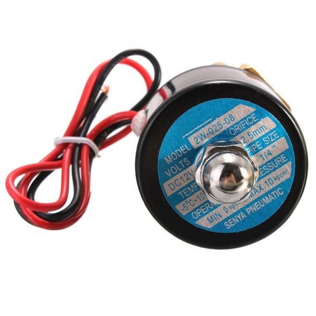 07-2W-02-1-12VDC-SY โซลินอยด์วาล์ว วาล์วไฟฟ้า วาวล์น้ำ วาล์วลม ทองเหลือง N/C 12V DC 1/4"
