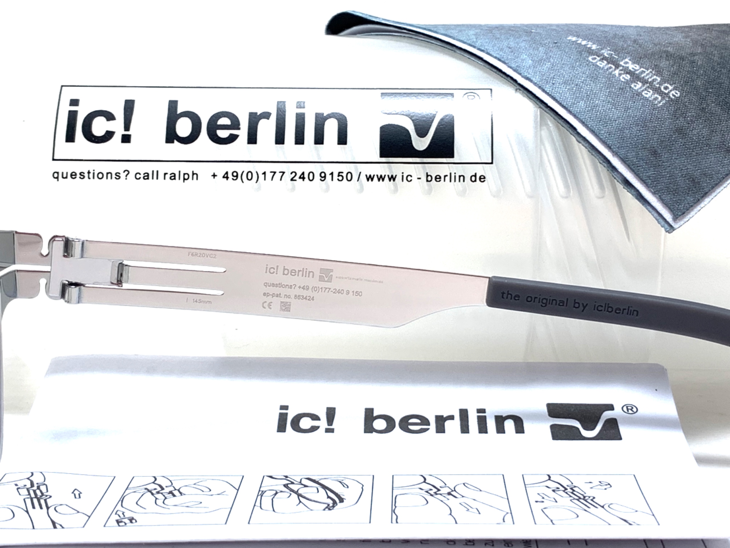 แว่นสายตา ic berlin model luke j.y. chrome 54-17 <เงิน>