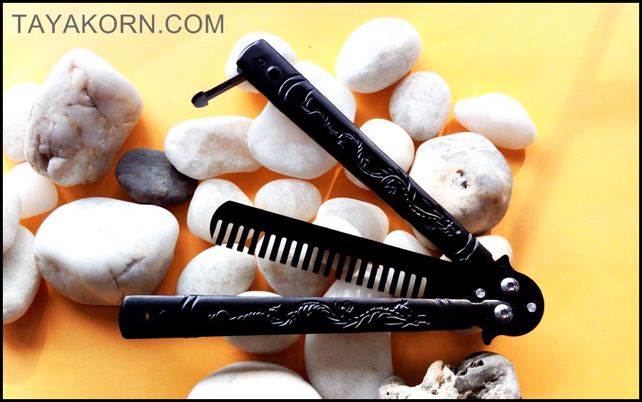 มีดซ้อมควง บาลีซองแบล็คดราก้อนโคม Black Dragon Comb Balisong Trainer Knife