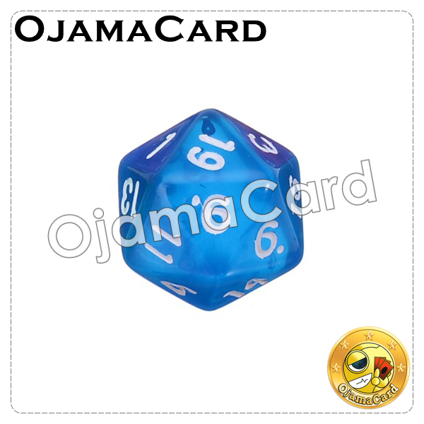20MM 20 Sided Dice Block — Transparent : Blue「1 Dice」