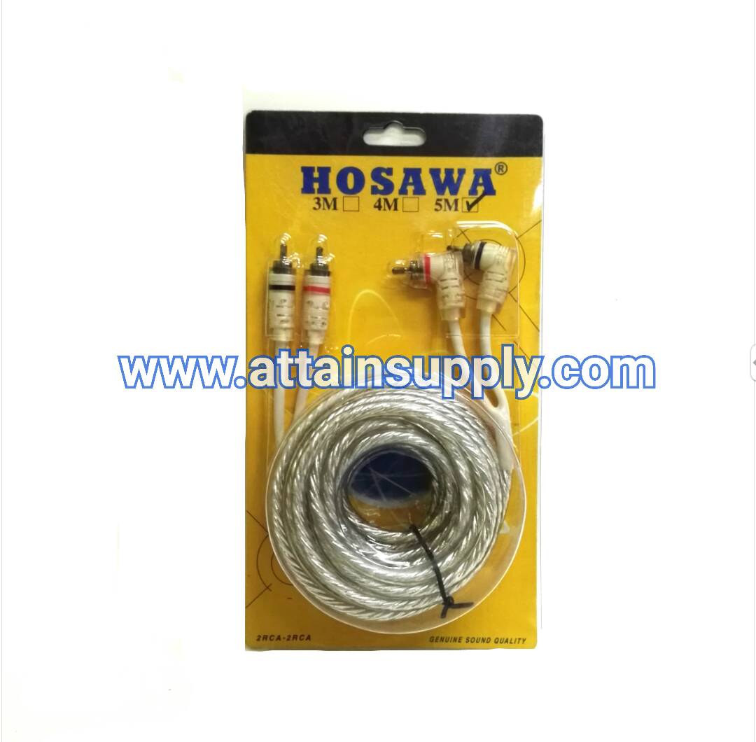 สายAUDIO-HOSAWAตรง-งอ*ขาว/5M.