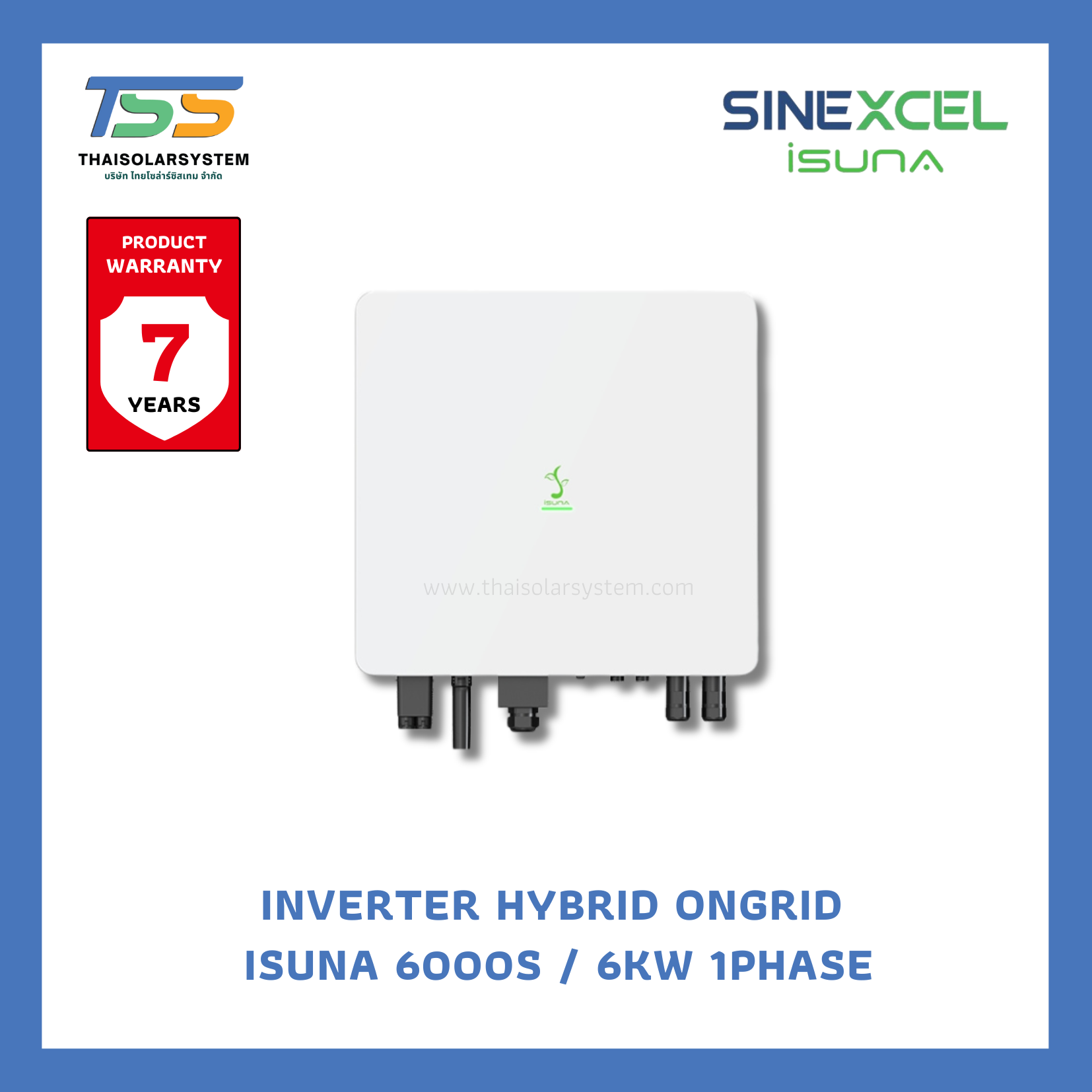 ISUNA on/off grid inverter 1P 6000S | 6kW | Single Phase |
