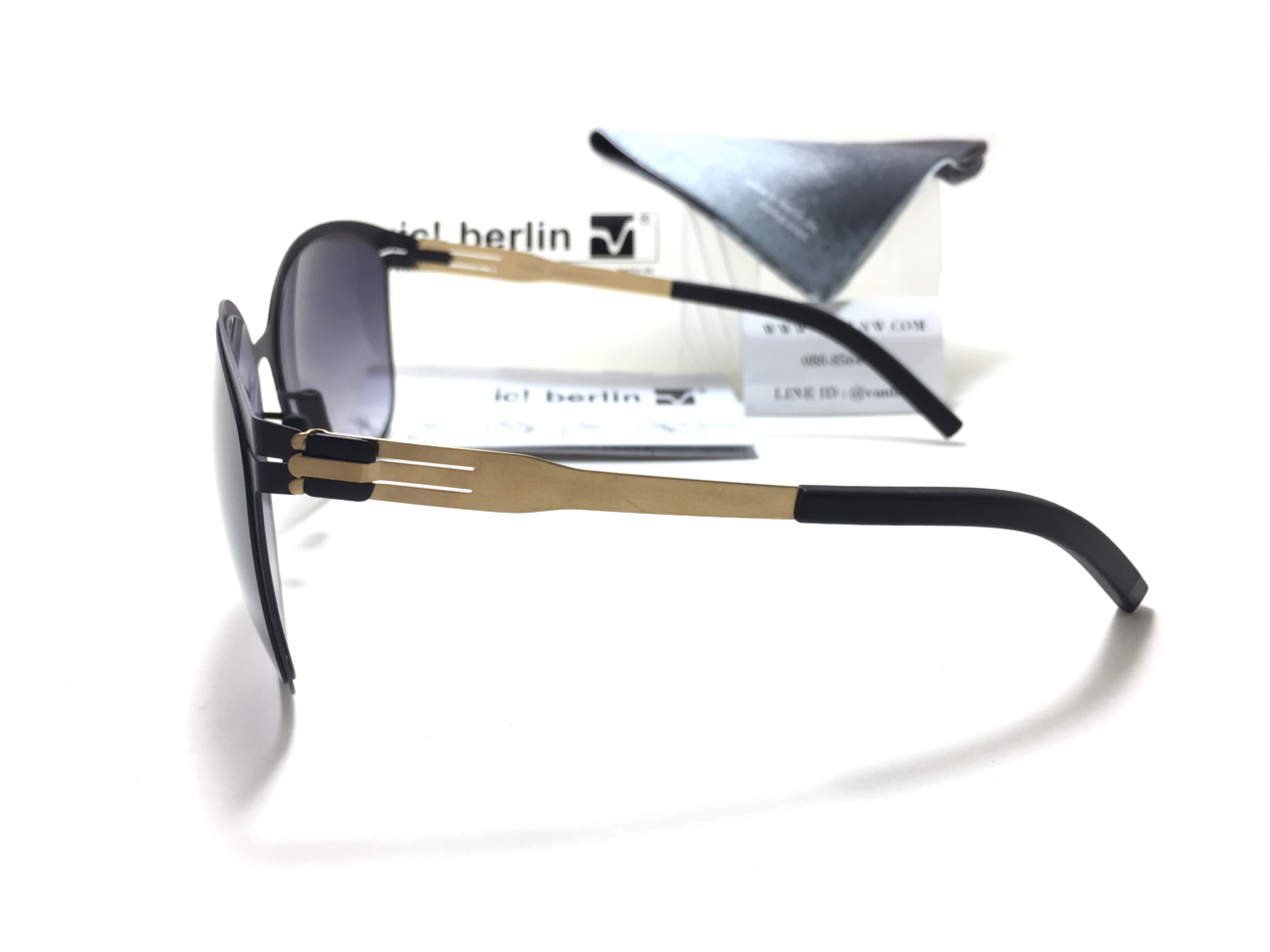แว่นกันแดด ic berlin model craauante black/Gold 61-14 <ทอง>
