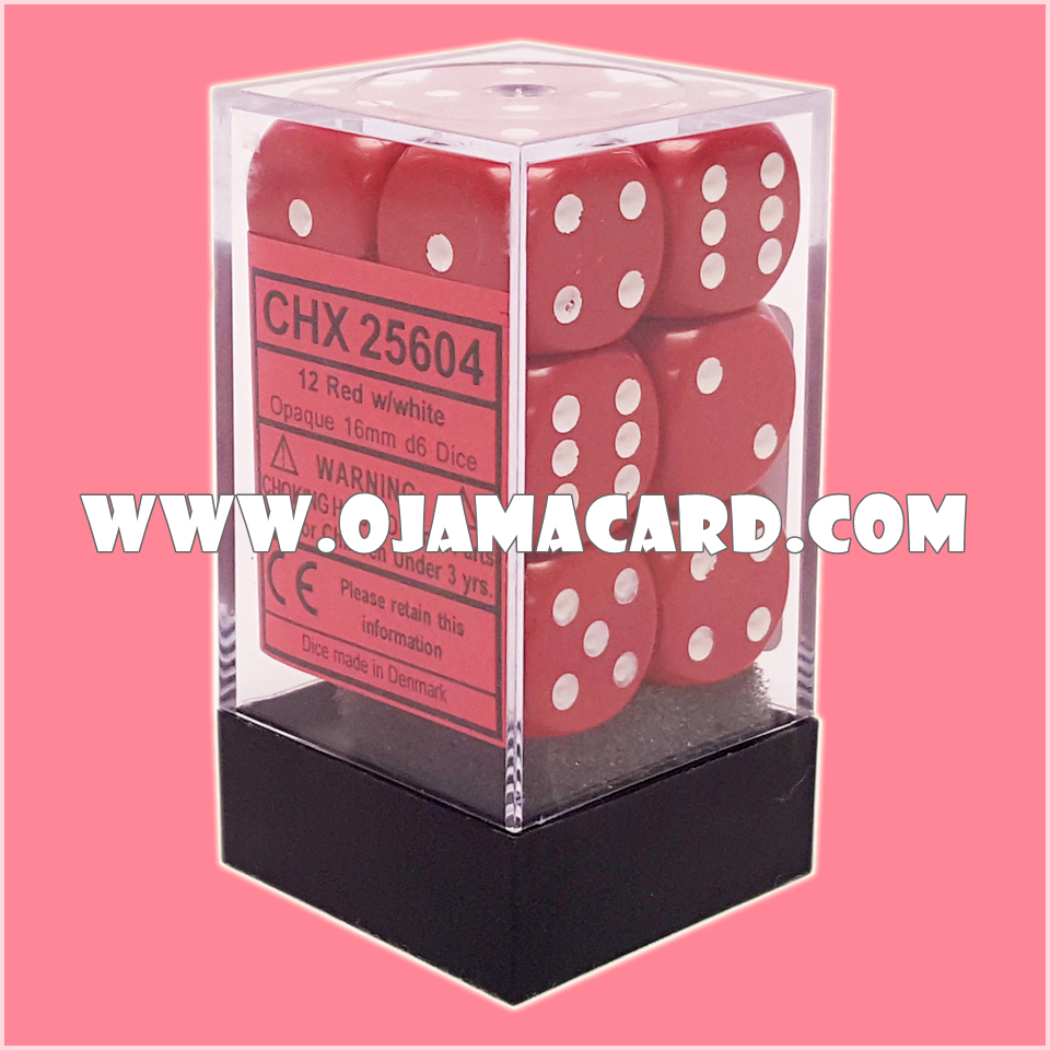 Chessex 16MM D6 Dice Block — Opaque : Red / White「1 Dice」
