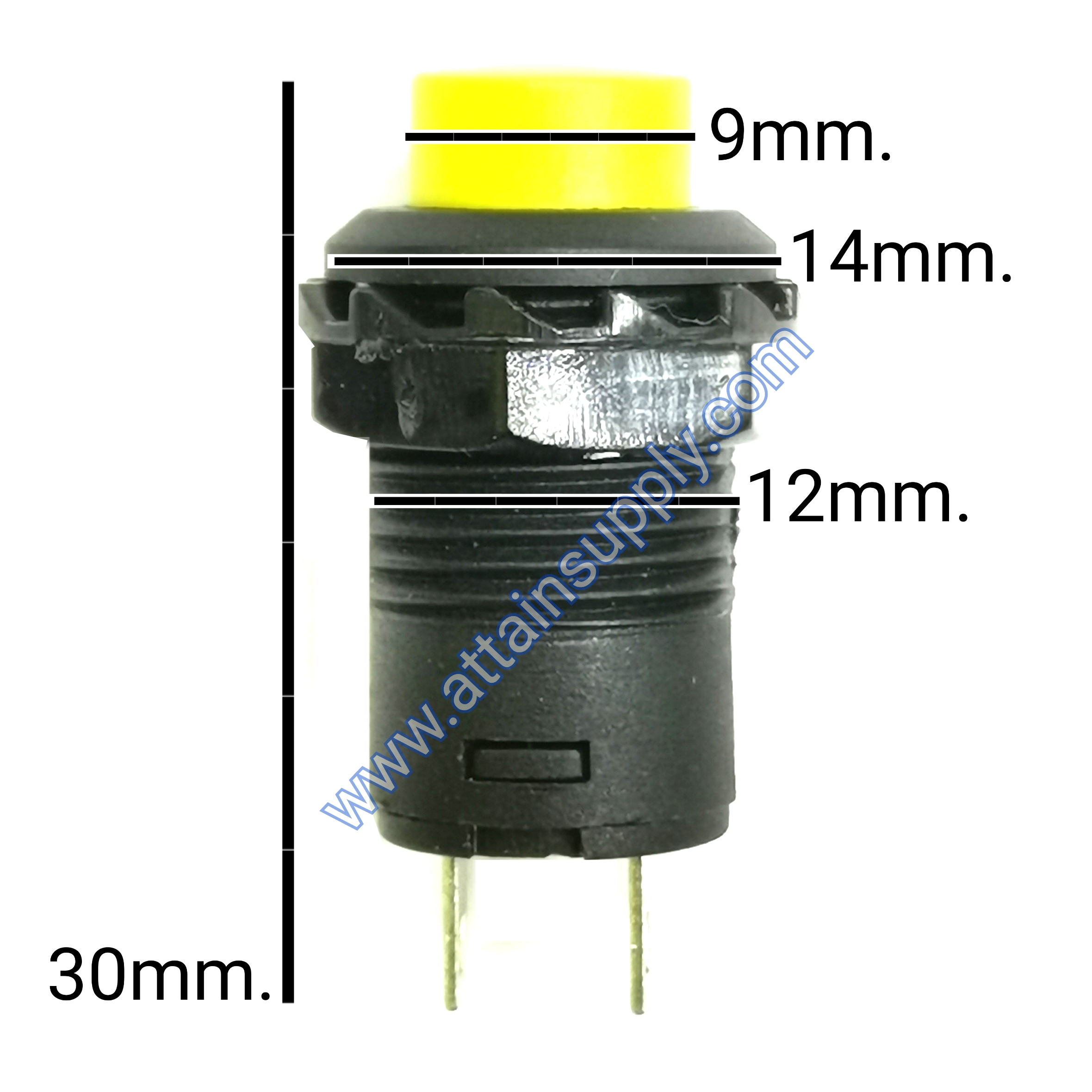 สวิทช์ กดติด-กดดับ/เกลียวพลาสติก-สีเหลือง