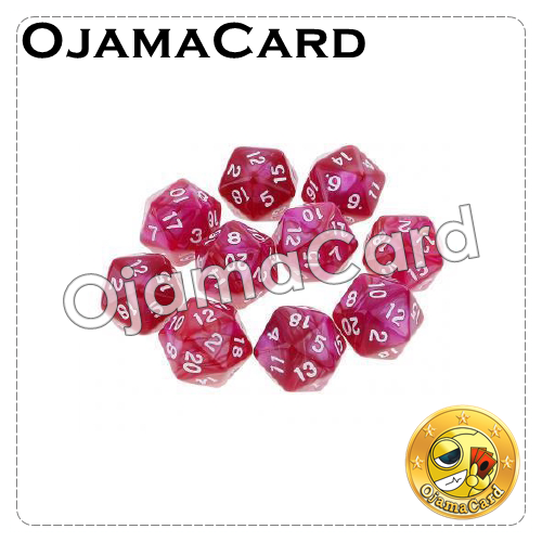 20MM 20 Sided Dice Block — Opaque : Red Yellow「1 Dice」