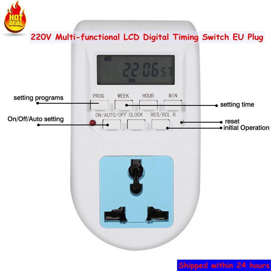 10-AL-06-220V Timer ทามเมอร์ เครื่องตั้งเวลาดิจิตอล 220V 10A รุ่น AL-06 แบบเสียบปลั๊ก ( ใช้งานง่าย สินค้าขายดี ) SKU-019