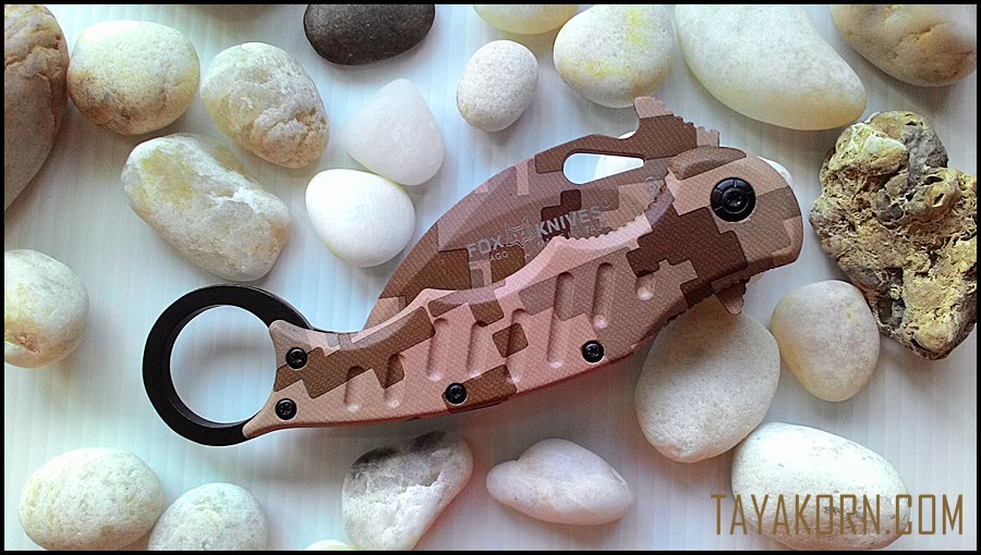 มีดคารัมบิตแอร์ฟ็อกเดสเสิร์ทคาโม่ Air Fox Desert Camo Karambit TKKB-AD2