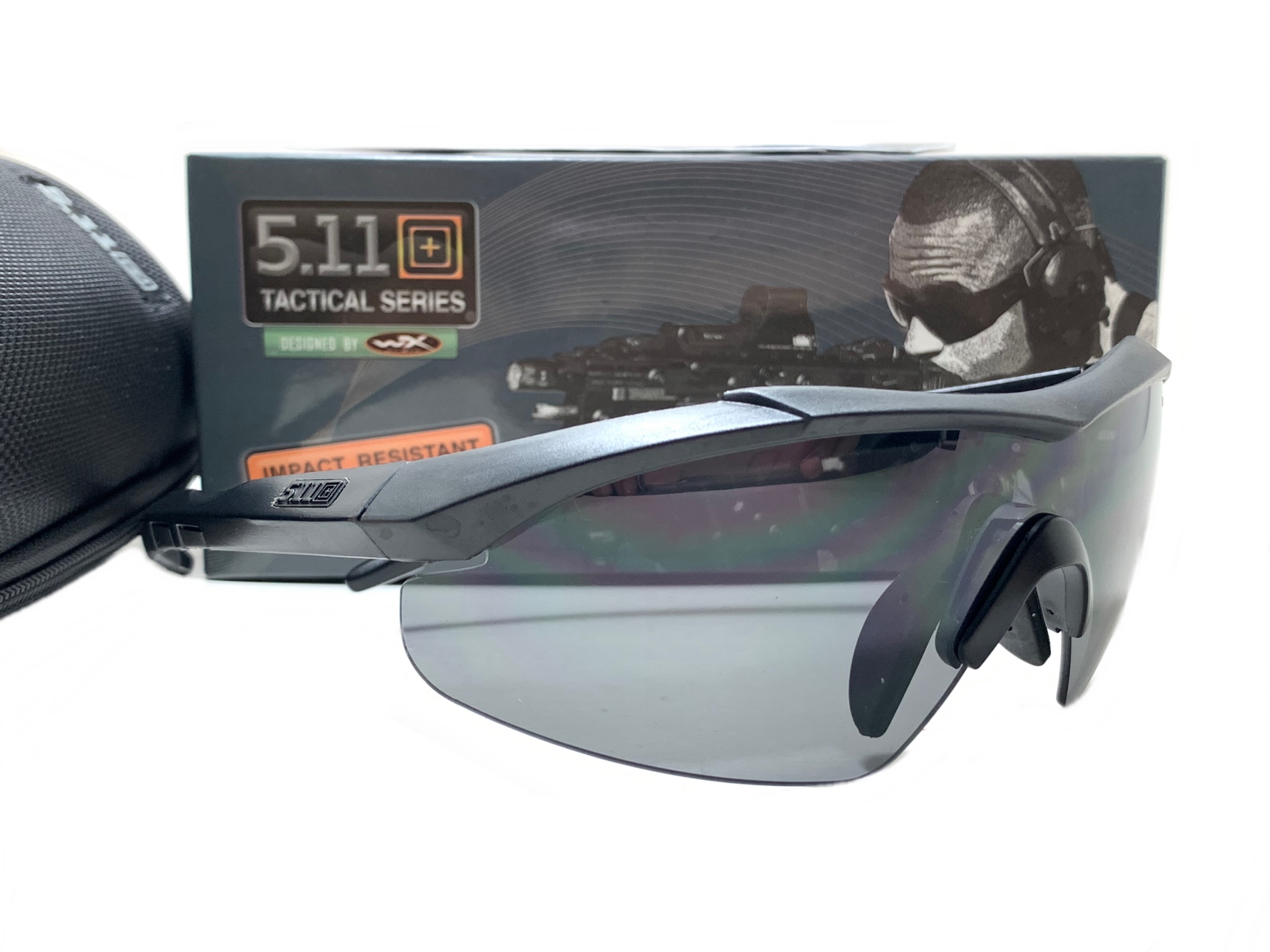 แว่นตาทหาร 5.11 AILERON SHIELD EYEWEAR x 3 LENSES <ดำ>