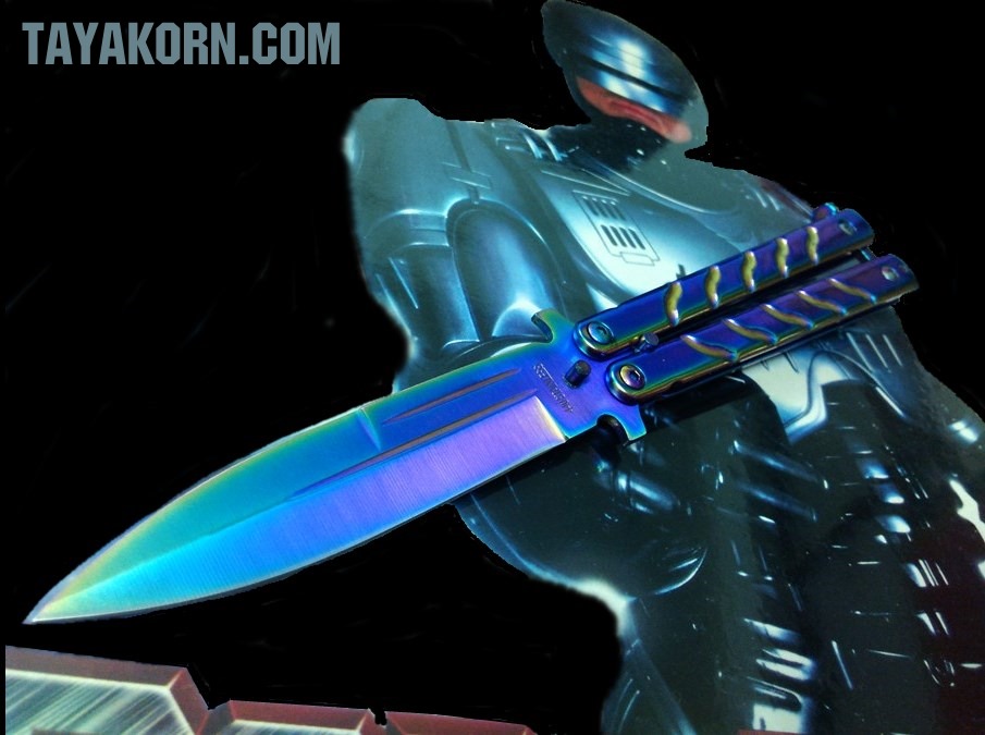 มีดBalisong TKBS 009X The Robocop Rainbow