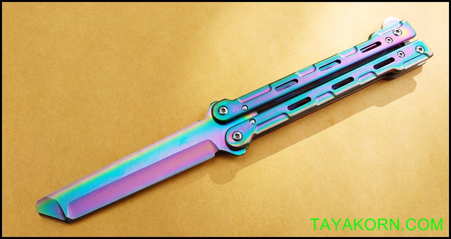 มีดซ้อมควง เรนโบว์มาซามุ Rainbow Masamu Balisong Trainer Knife TKBS-RM8989TR