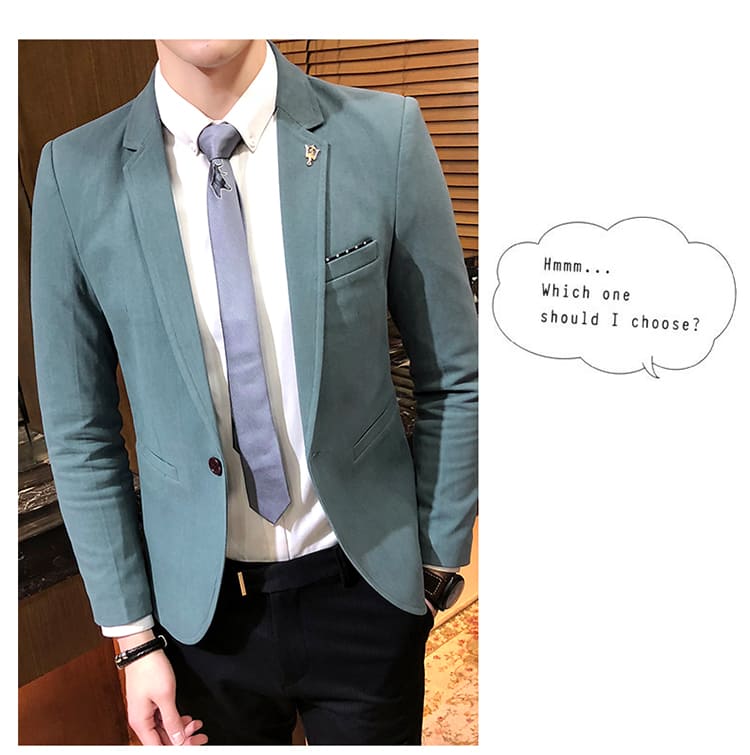 เสื้อสูทเกรด A สีเขียว ผ้าคอตตอน L