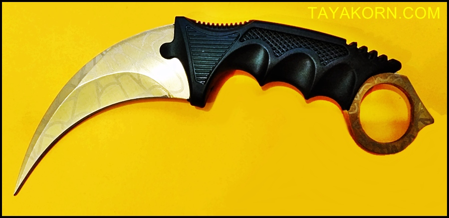 มีดซ้อมควง คารัมบิตโกลเด้นสไปเดอร์ Golden Spyder Karambit Trainer Knife TKKB-GS8TR
