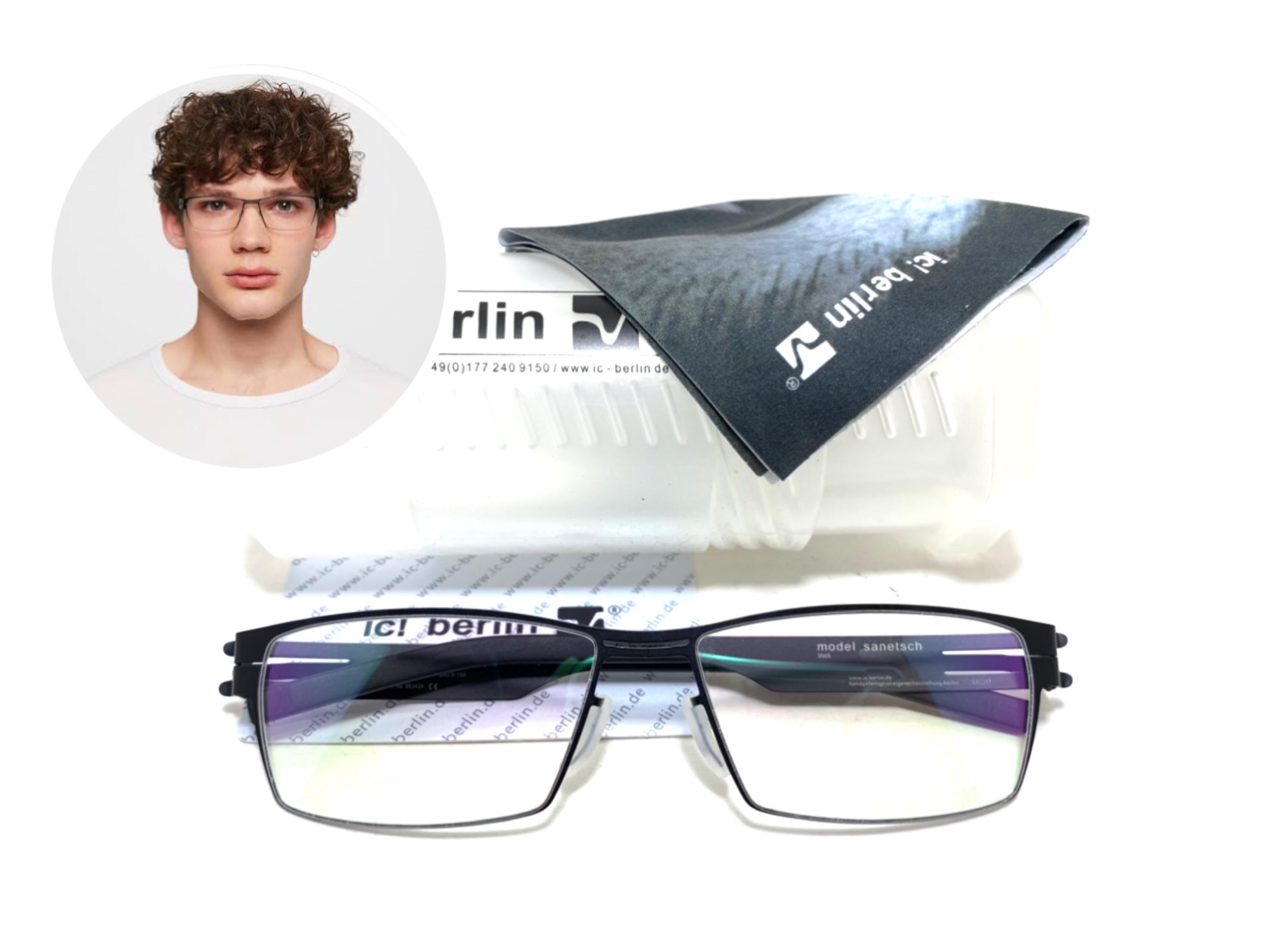 แว่นสายตา ic berlin model sanetsch black 57-17 <ดำ>
